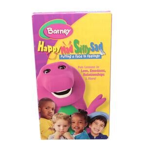 Barney Happy Mad Silly Sad Putting a Face to Feelings VHS Tape 2003 Vintage